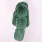 Brie Royale High Collar Fox Fur Cropped Coat