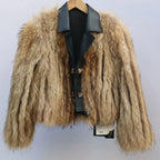 Quinn  Raccoon Fur and Genuine Leather Jacket