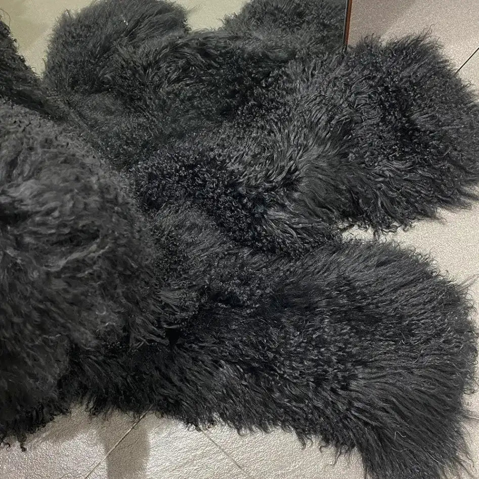 Sheep Fur Scarf - Mongolian Fur Shawl
