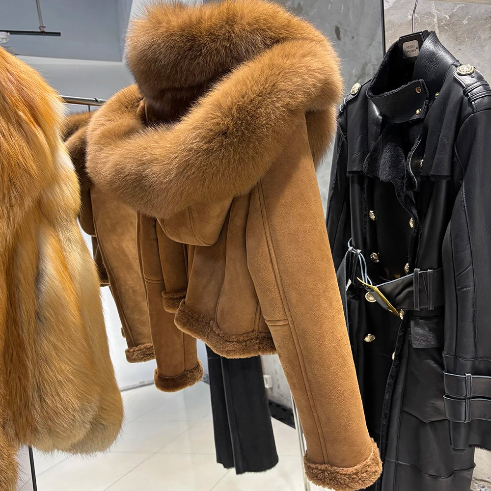 Nelly Shearling Coat With Hood