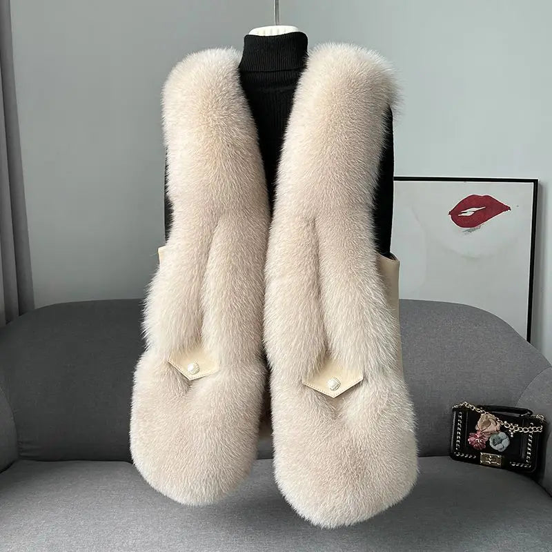 Elle Aspen Fox Fur Gilet
