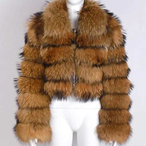Anastasia Chic Cropped Fox Fur Coat - La Vita Rosa