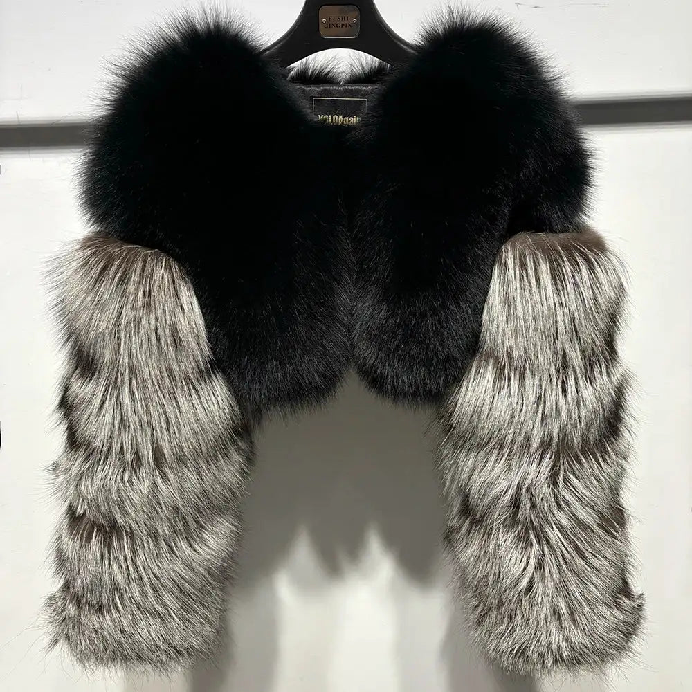 Sophia Lily Cropped Fox Fur Coat