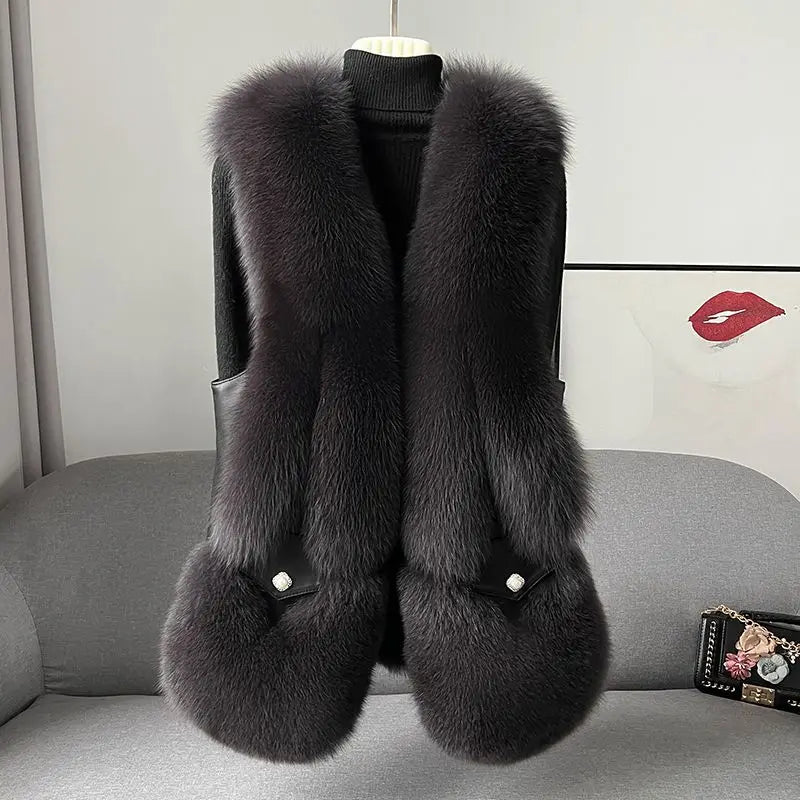 Elle Aspen Fox Fur Gilet