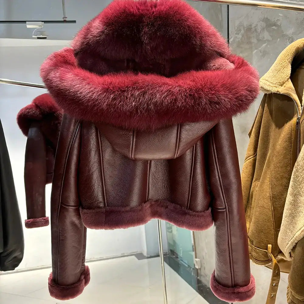 Nelly Shearling Coat With Hood