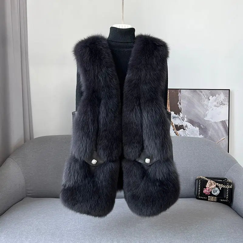 Elle Aspen Fox Fur Gilet