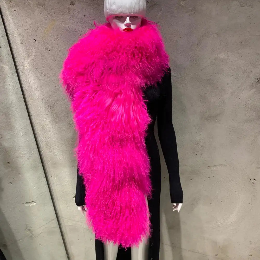 Sheep Fur Scarf - Mongolian Fur Shawl