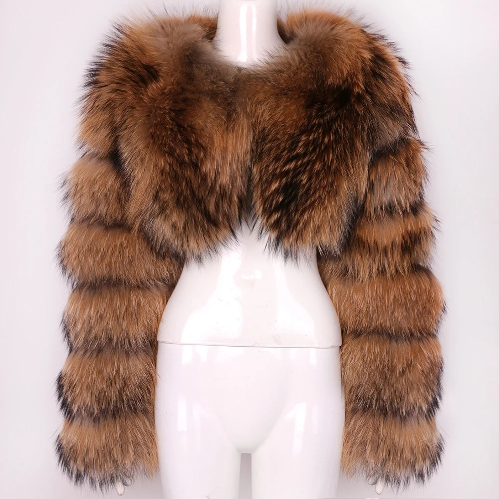 Sophia Lily Cropped Fox Fur Coat
