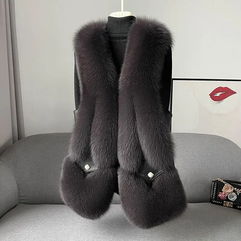 Elle Aspen Fox Fur Gilet