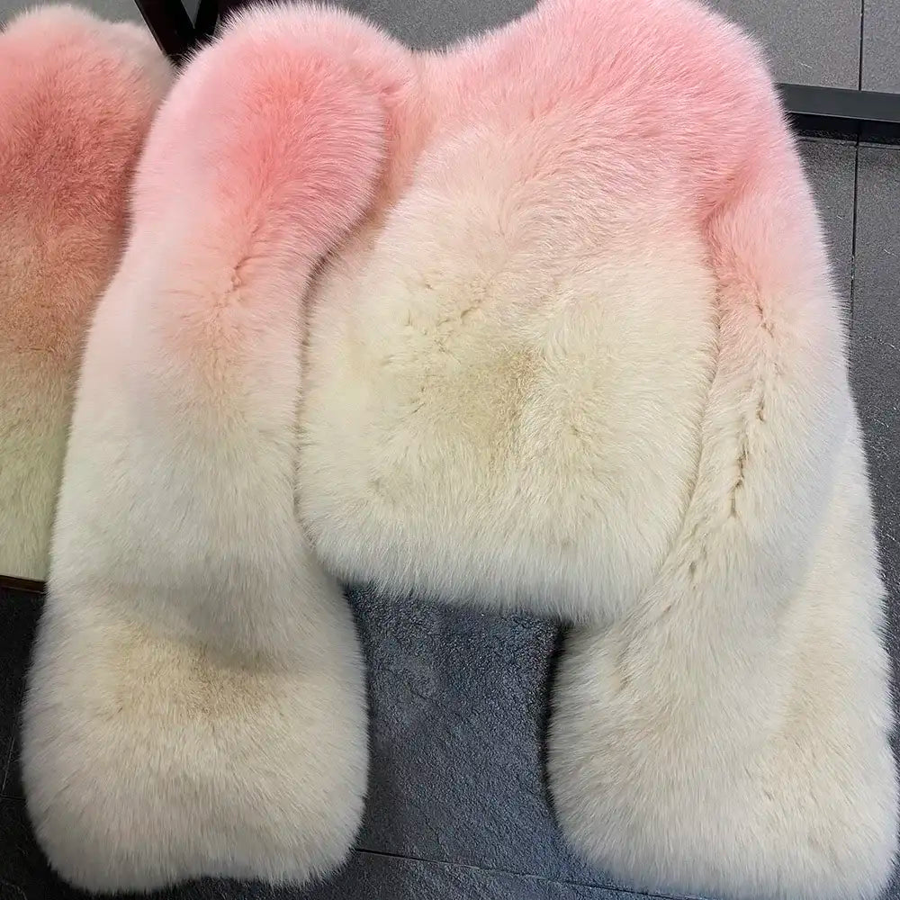 Violet Whisper Fox Fur Coat