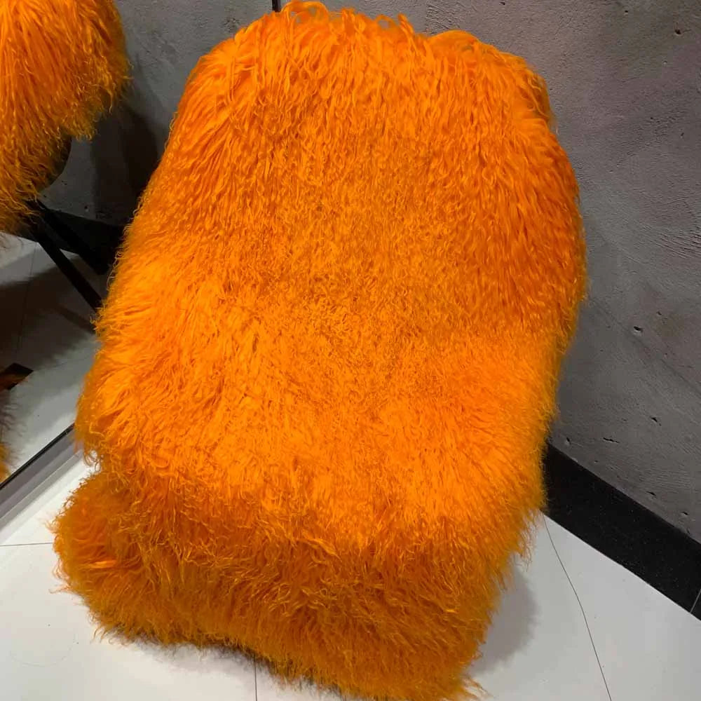 Sheep Fur Scarf - Mongolian Fur Shawl