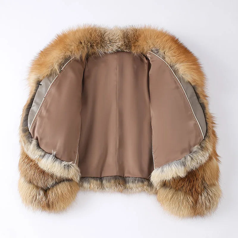 Victoria Red Fox Silver Fur Coat