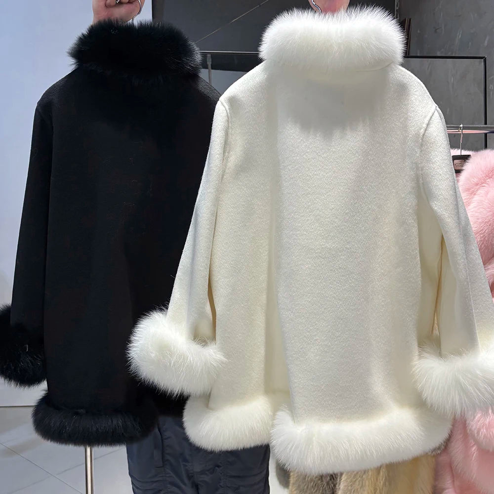 Leonora Wool Coat and Fox Fur Collar