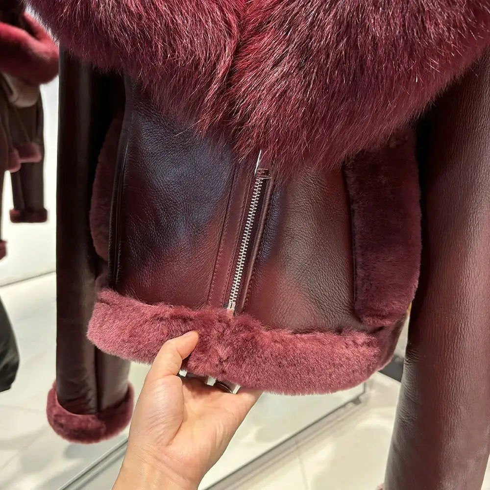 Nelly Shearling Coat With Hood