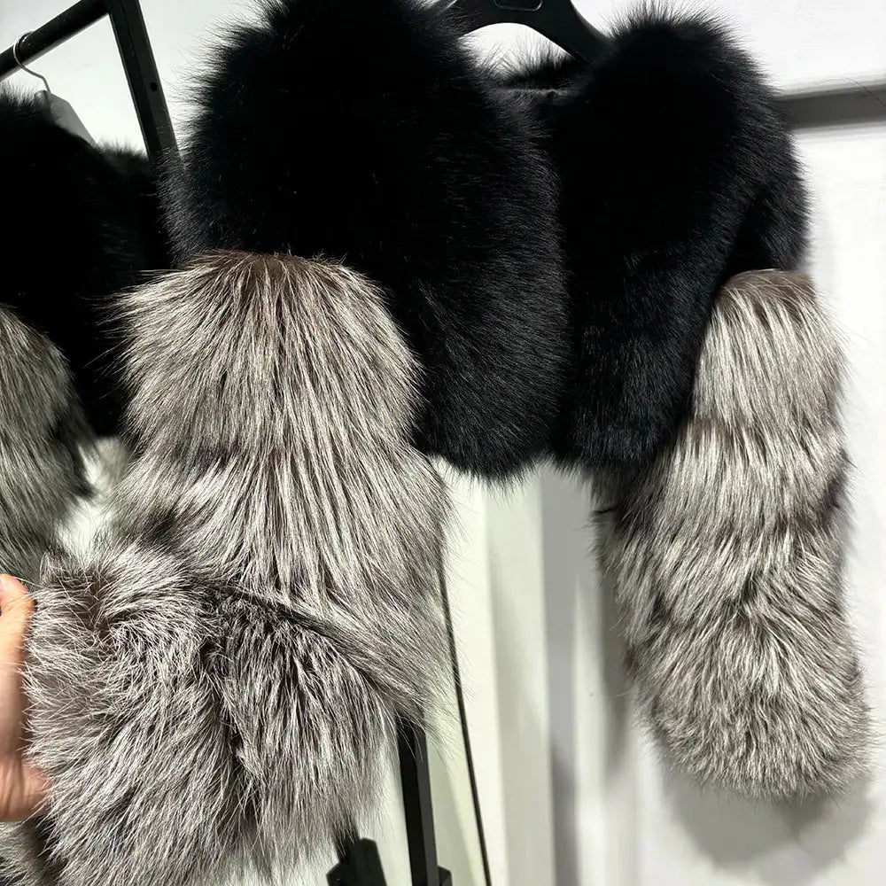 Sophia Lily Cropped Fox Fur Coat