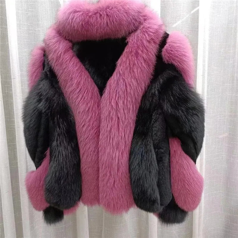 Blair Fox Fur Coat with Collar