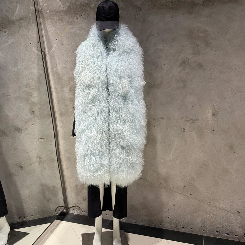 Sheep Fur Scarf - Mongolian Fur Shawl