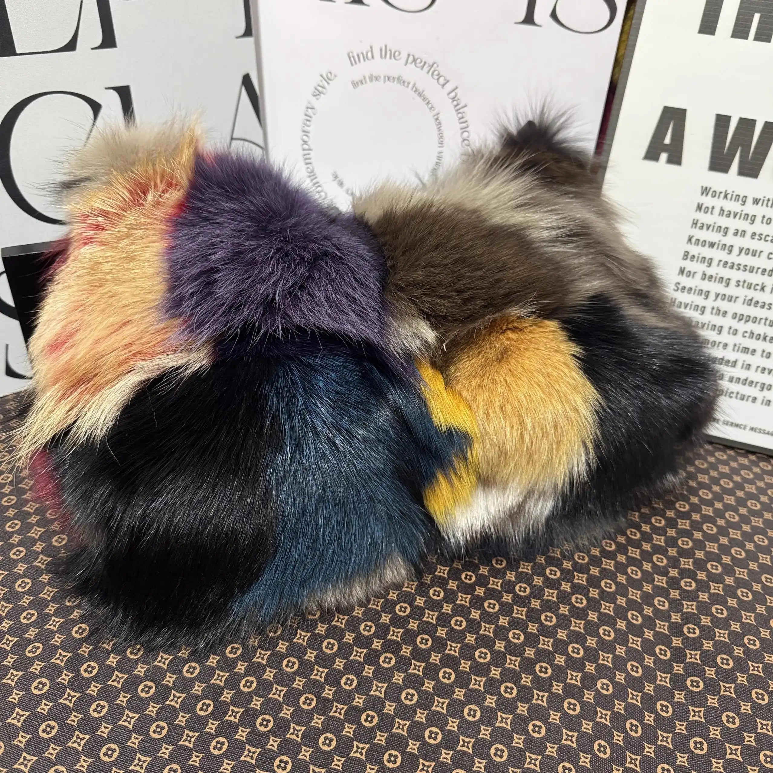 Winter Fox Fur Handbag Real Silver Fox Fur Elite