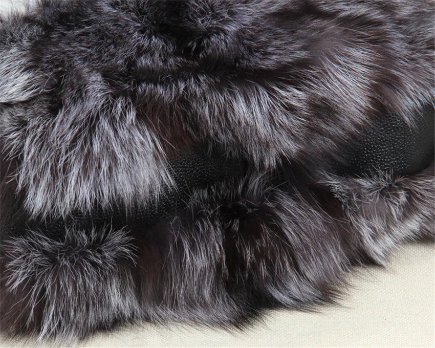 Real Fox Fur Tote Bag Designer Luxe Collection Exclusive