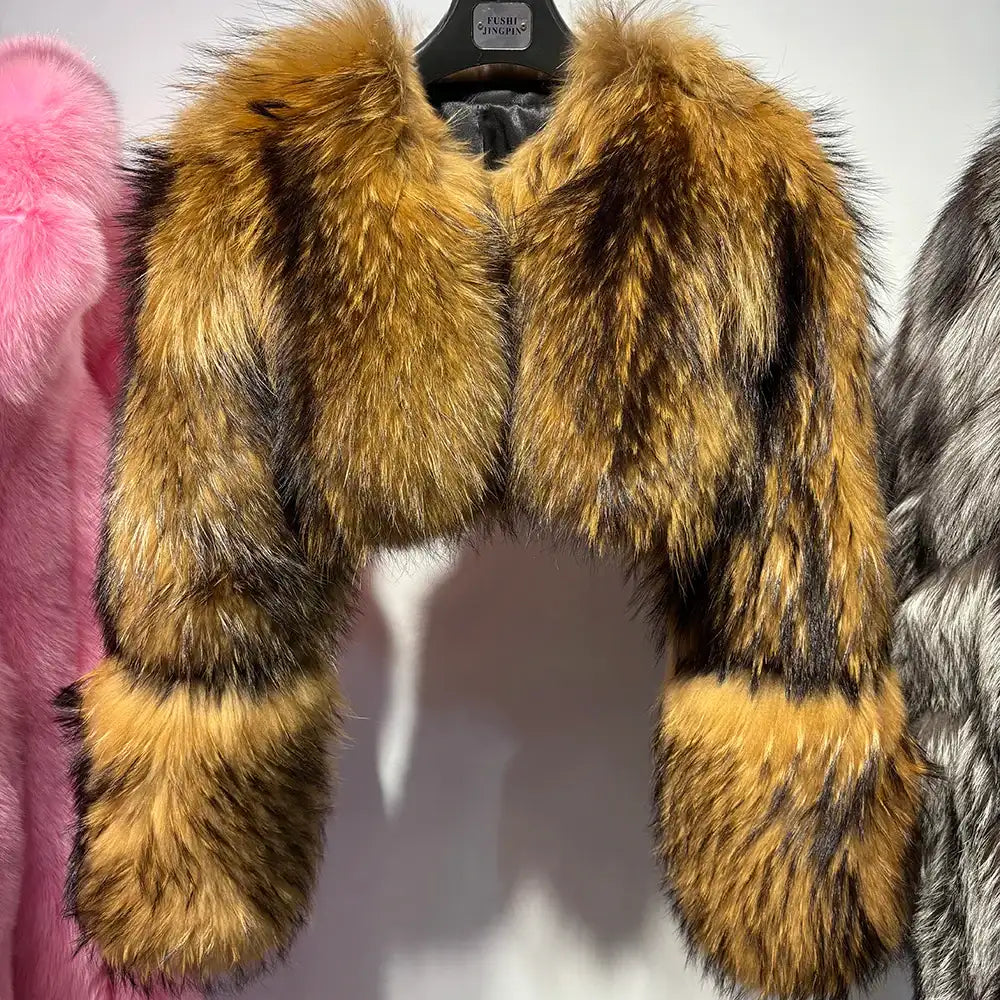 Serena Glow Cropped Fox Fur Coat