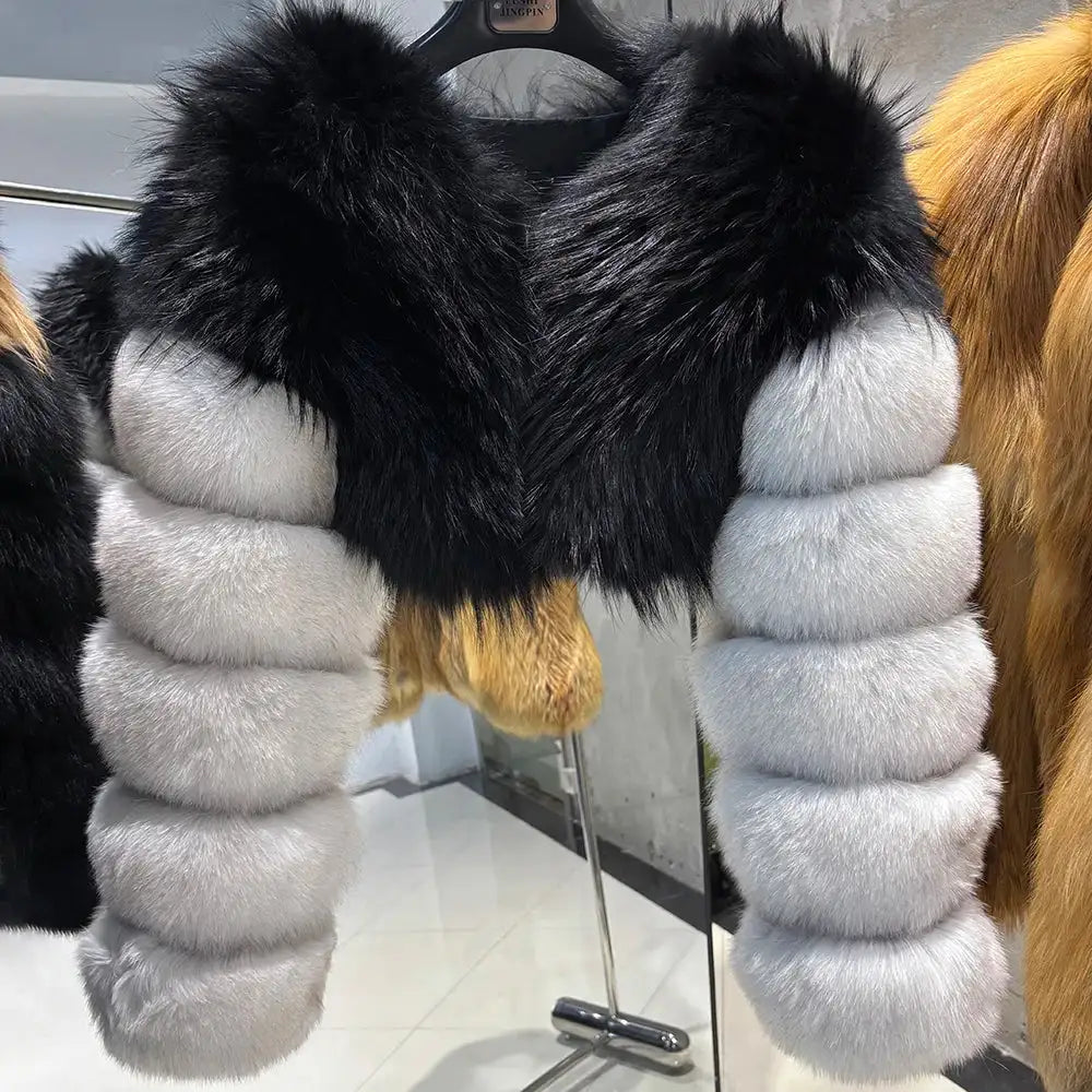 Sophia Lily Cropped Fox Fur Coat