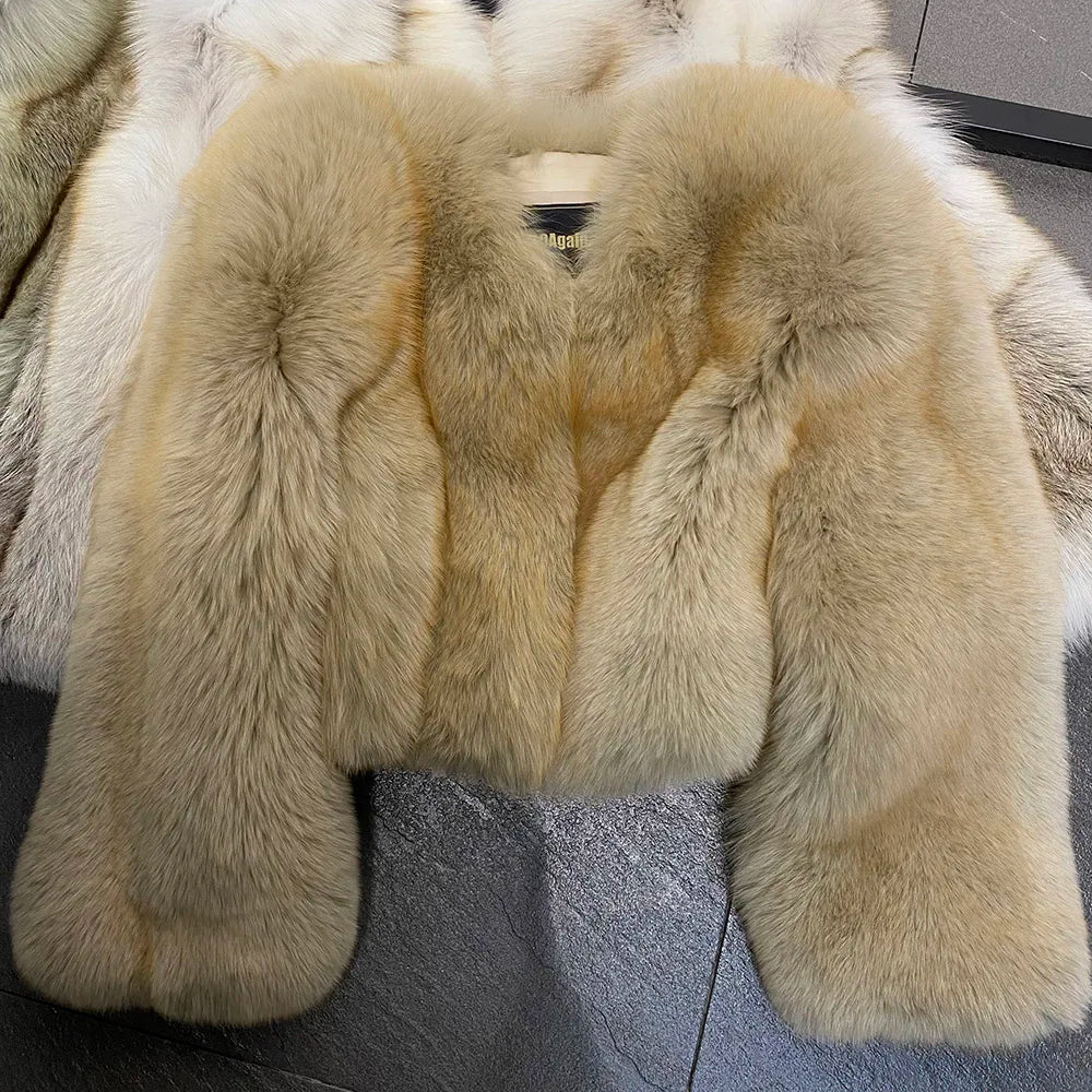 Violet Whisper Fox Fur Coat