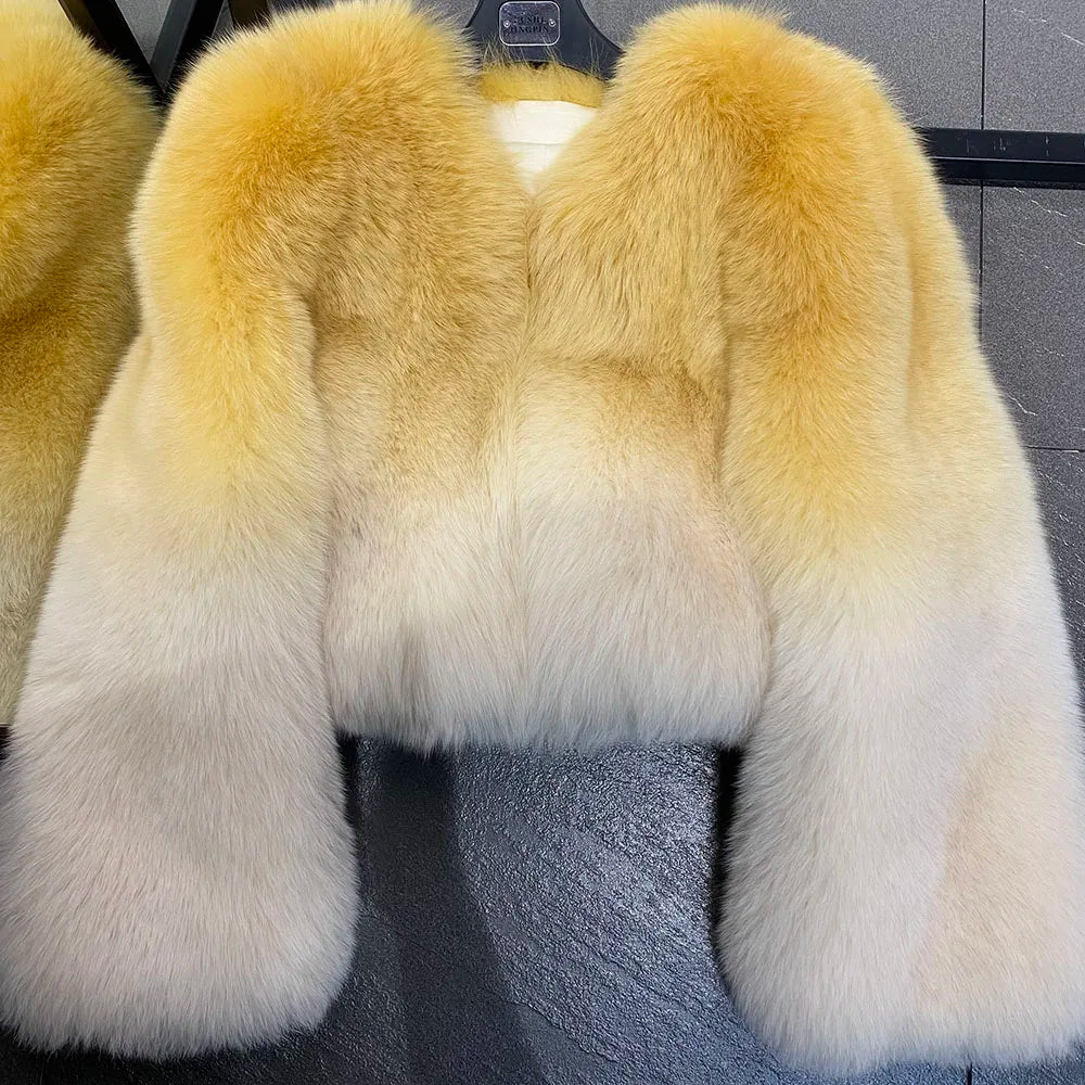 Violet Whisper Fox Fur Coat