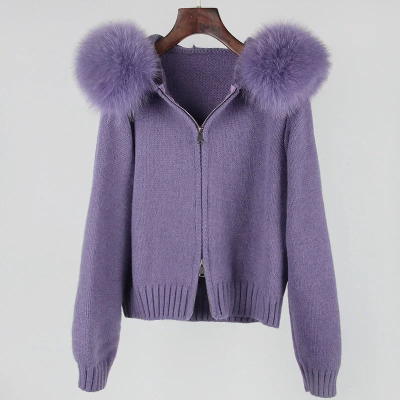 Luna Fur Collar Cardigan
