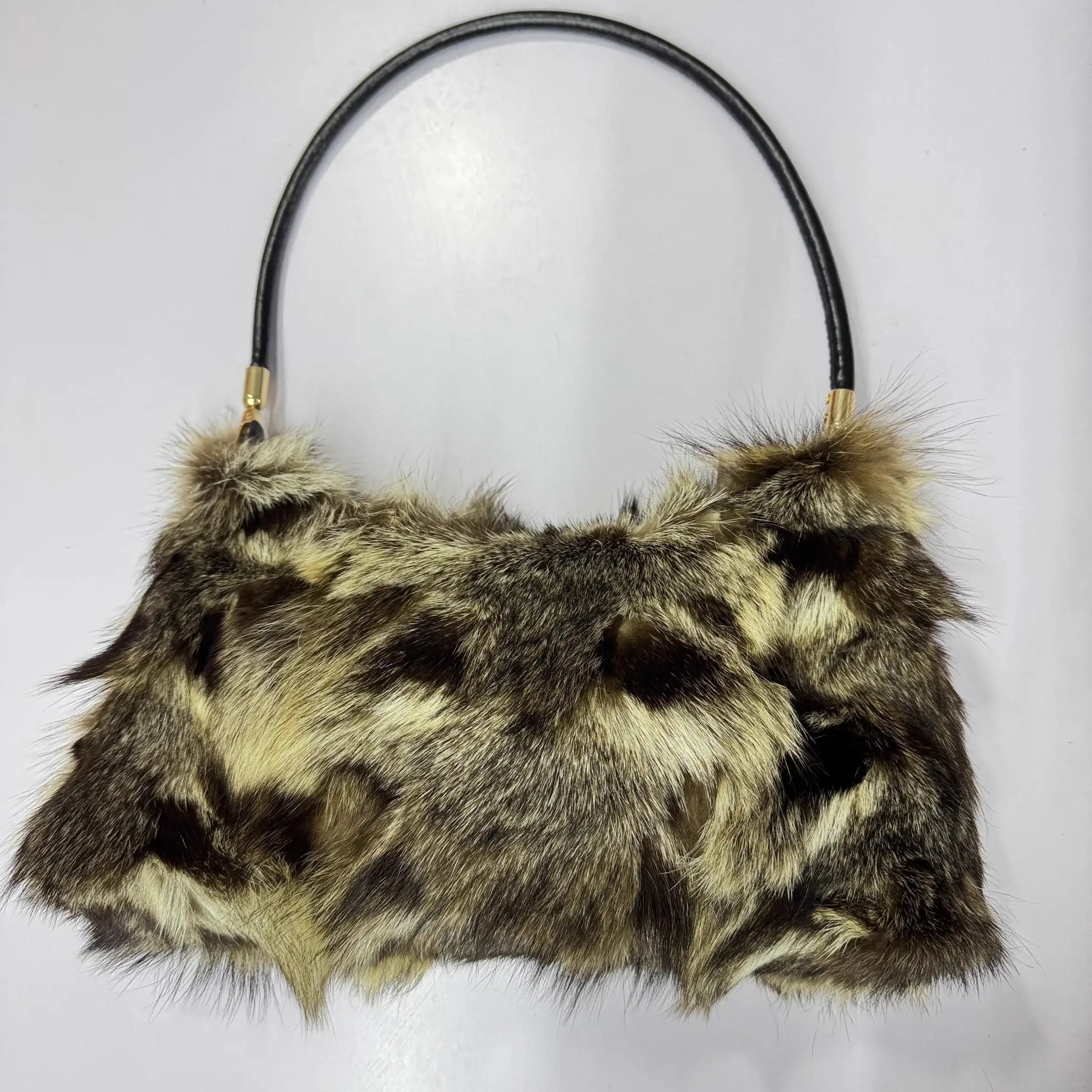 Winter Fox Fur Shoulder Bag Real Silver Fox Fur Exclusive