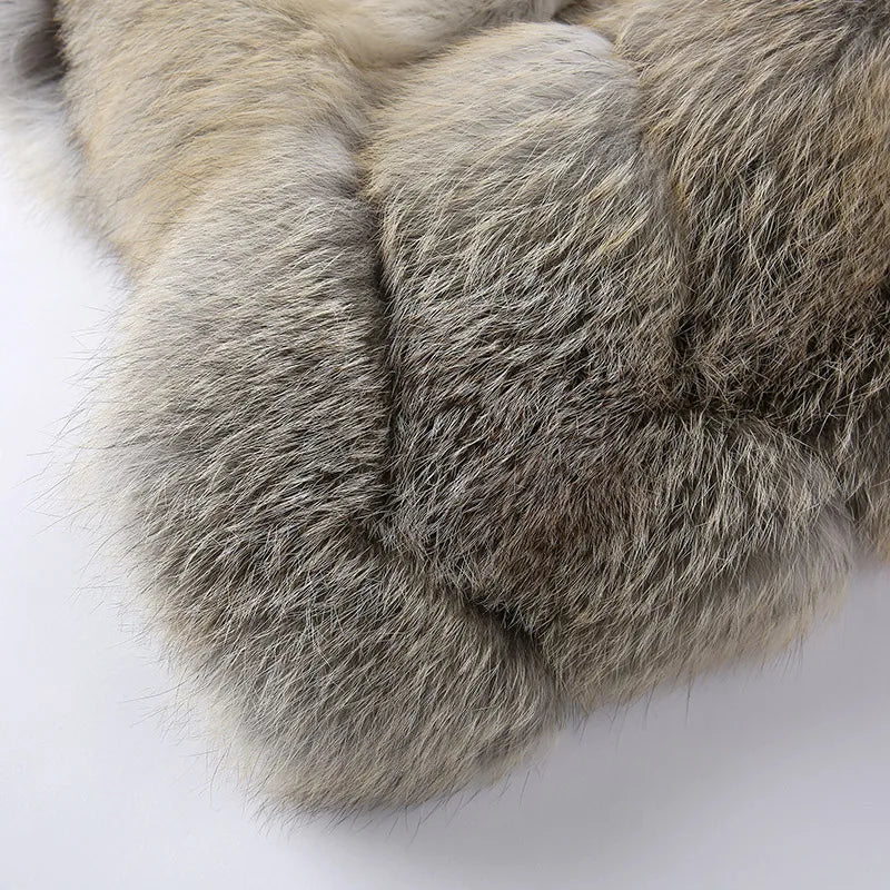 Victoria Red Fox Silver Fur Coat