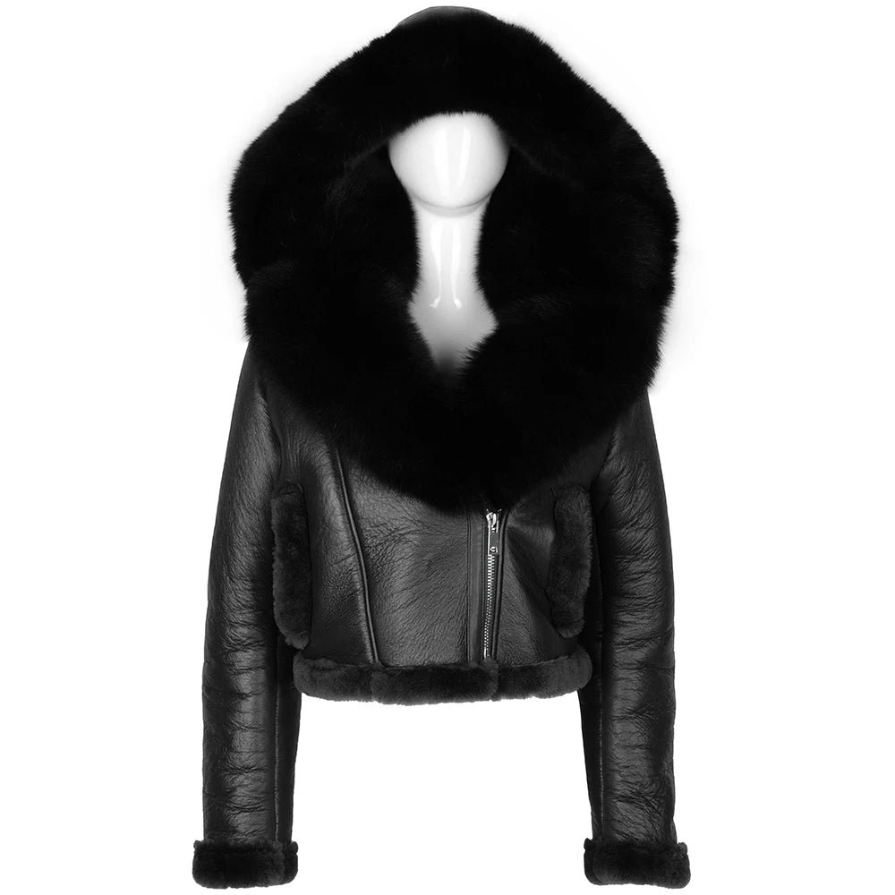 Nelly Shearling Coat With Hood