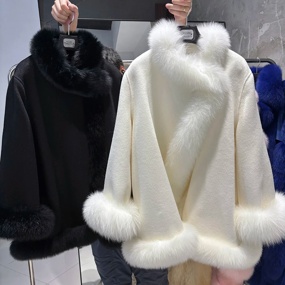 Leonora Wool Coat and Fox Fur Collar