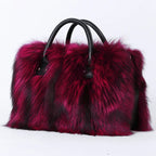 Real Fox Fur Tote Bag For Women Designer Luxury Exclusive