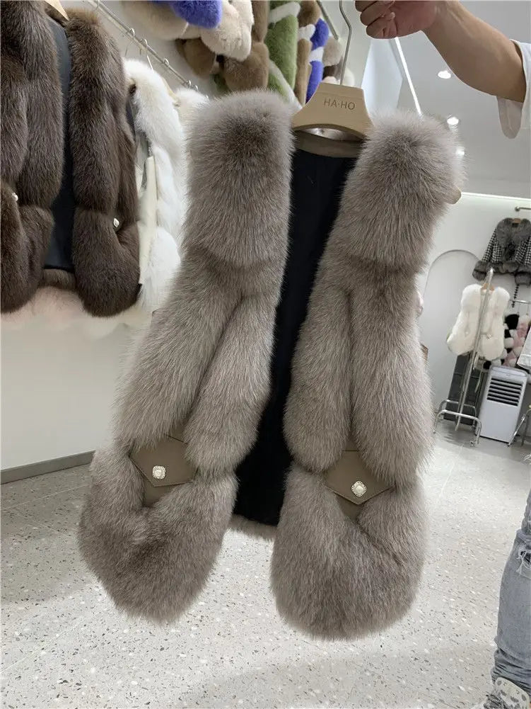 Elle Aspen Fox Fur Gilet