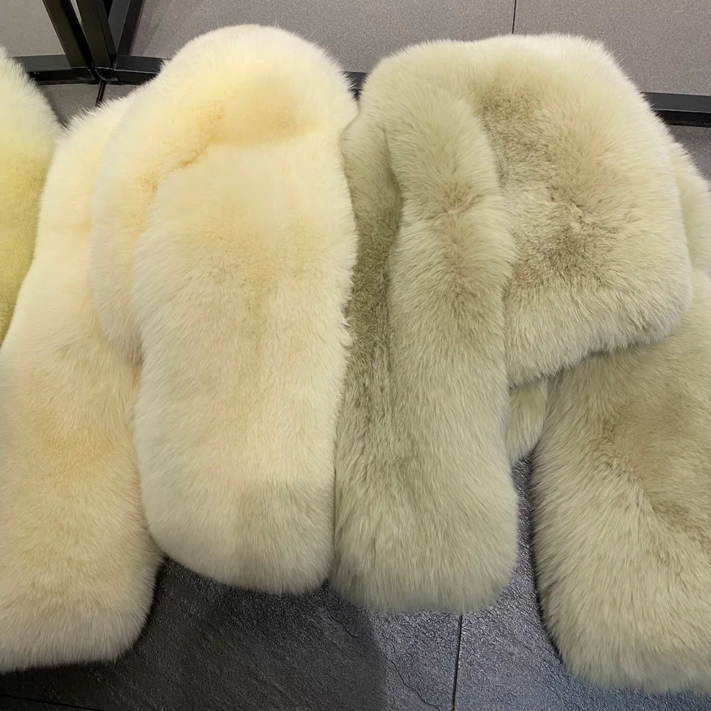 Violet Whisper Fox Fur Coat