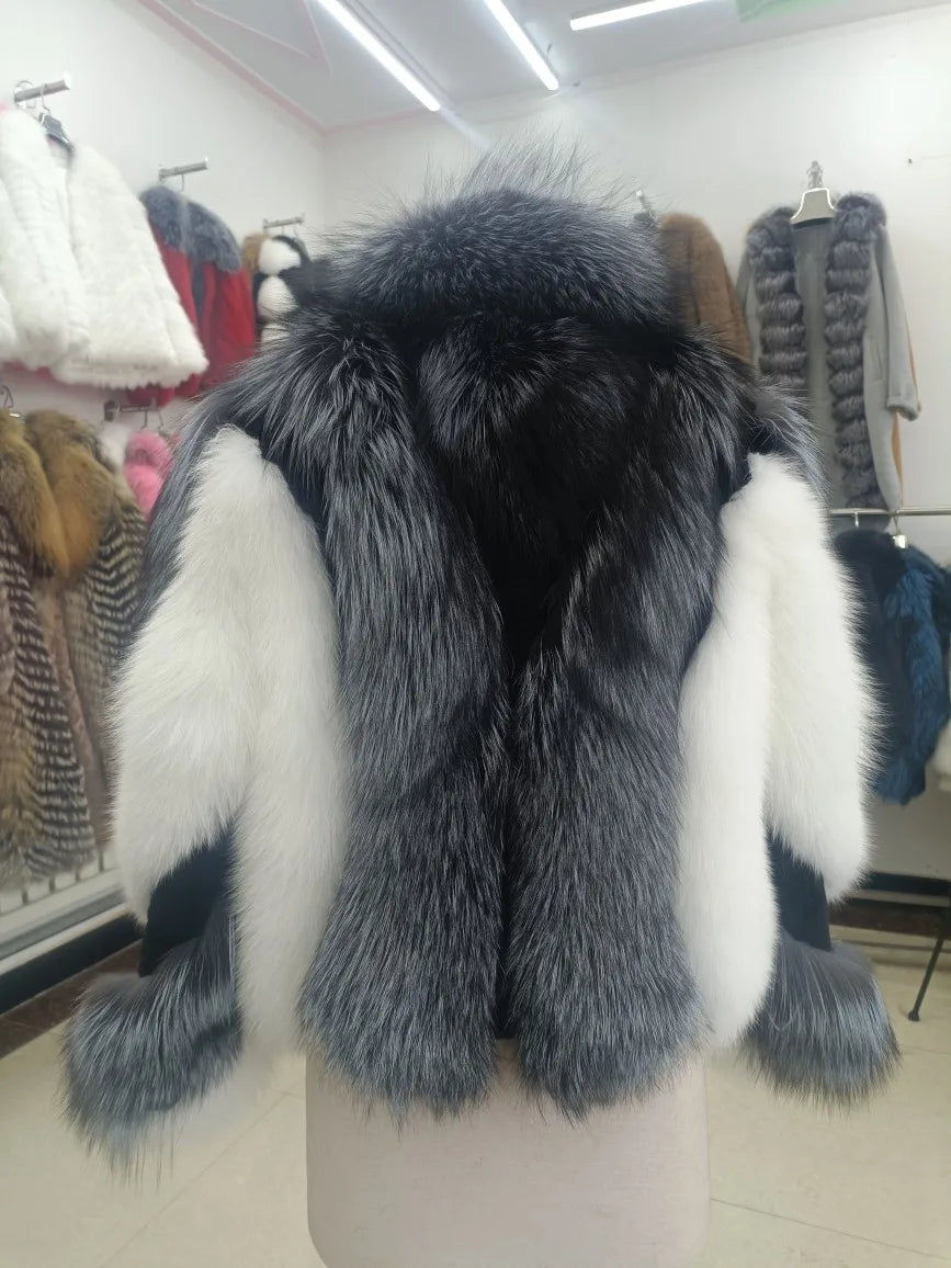 Blair Fox Fur Coat with Collar