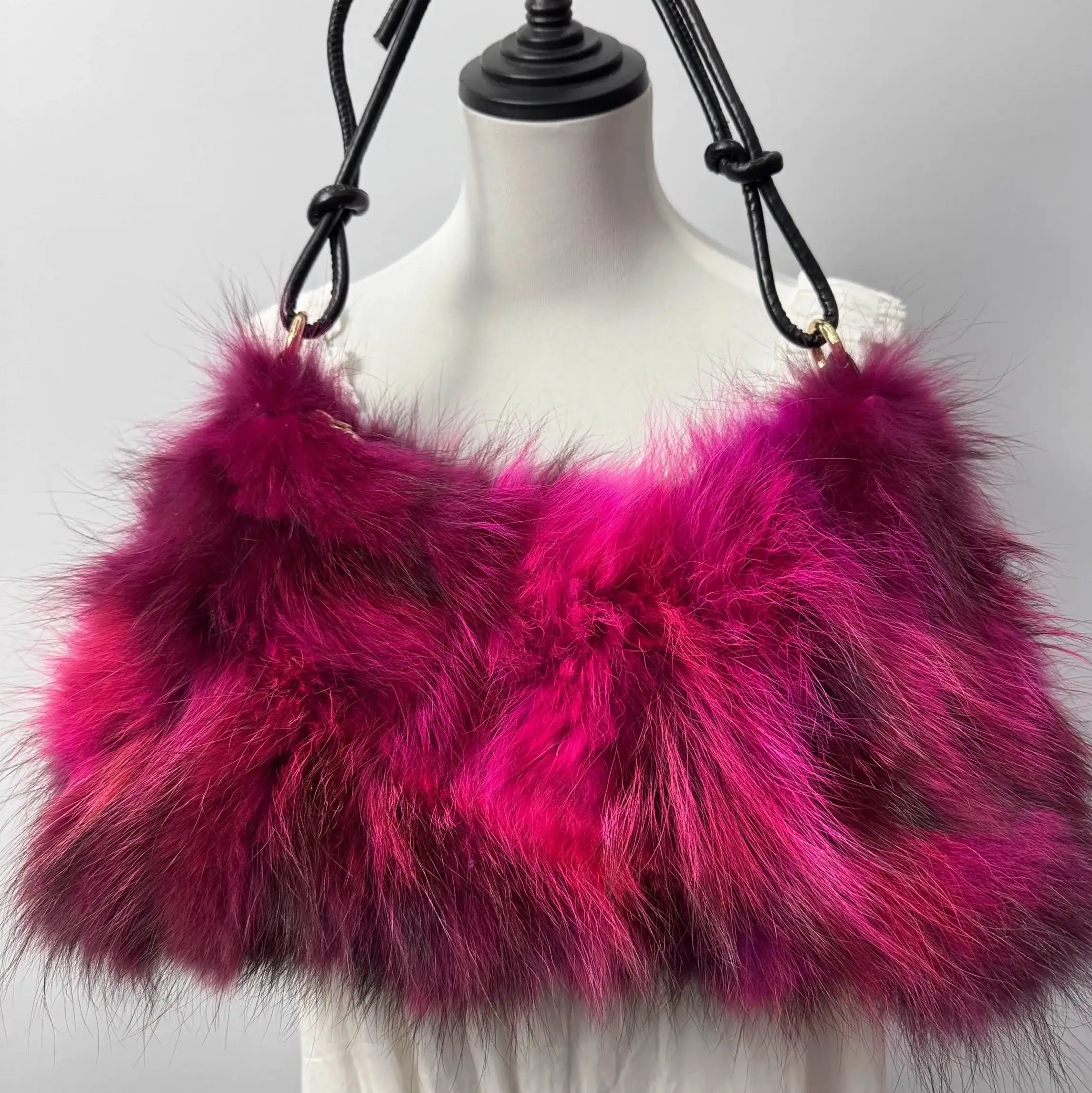 Winter Fox Fur Bag Real Silver Fox Fur Handbag Exclusive