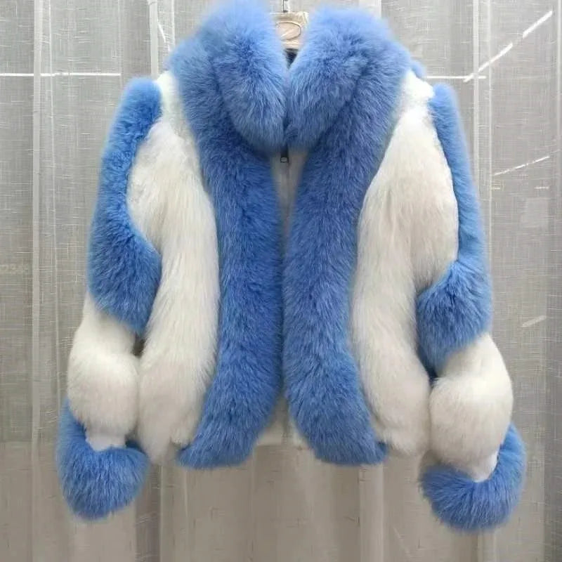 Blair Fox Fur Coat with Collar