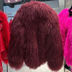 Anna Lisa Mongolia Fur Coat With Collar - La Vita Rosa