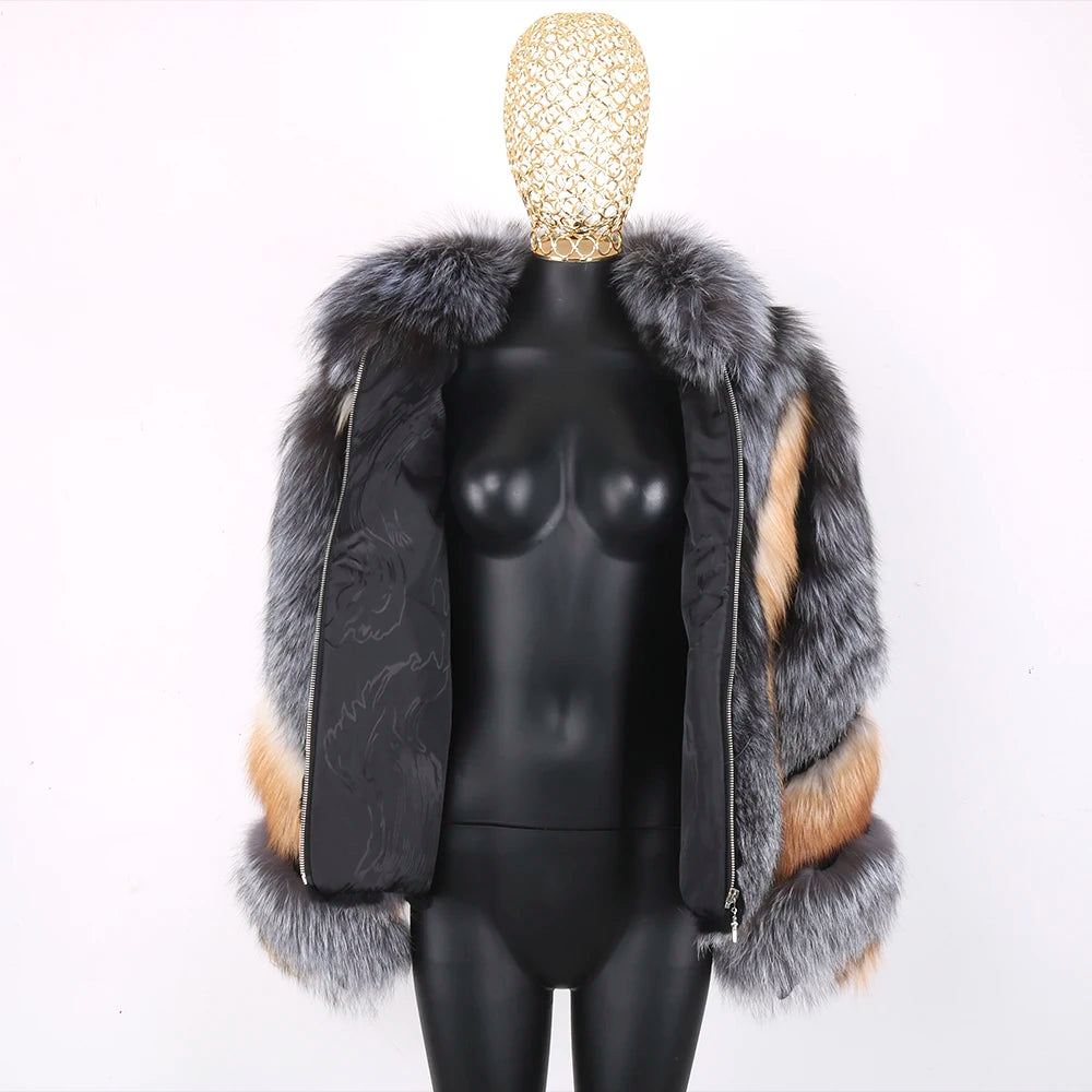 Blair Fox Fur Coat with Collar