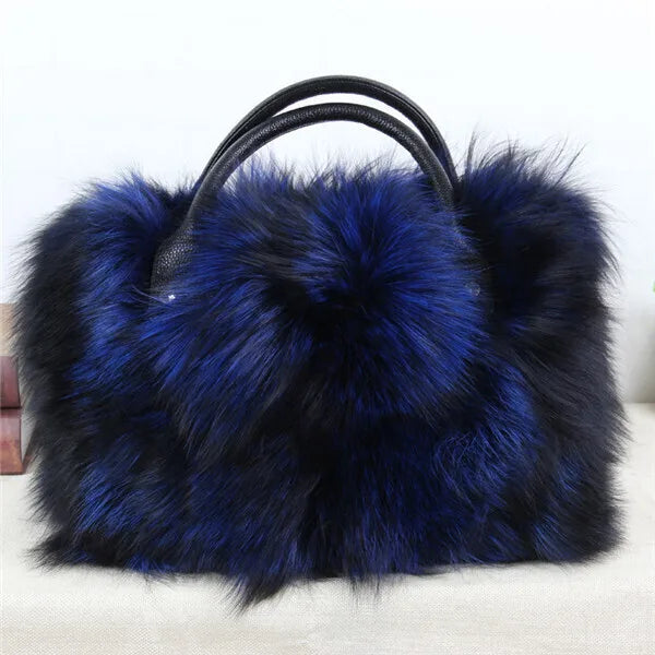 Fox Fur Tote Bag Luxury Collection Limited For Women