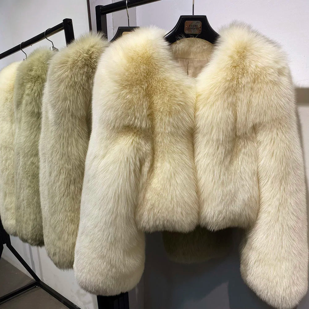 Violet Whisper Fox Fur Coat