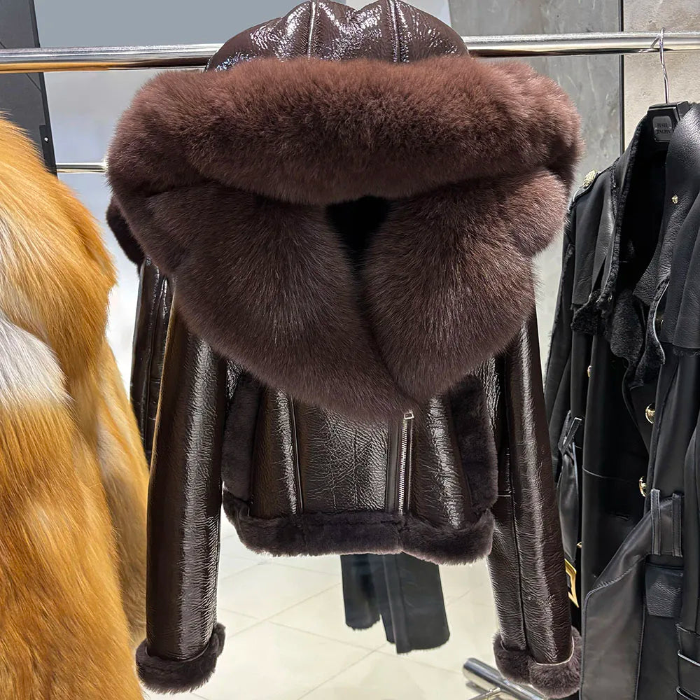 Nelly Shearling Coat With Hood