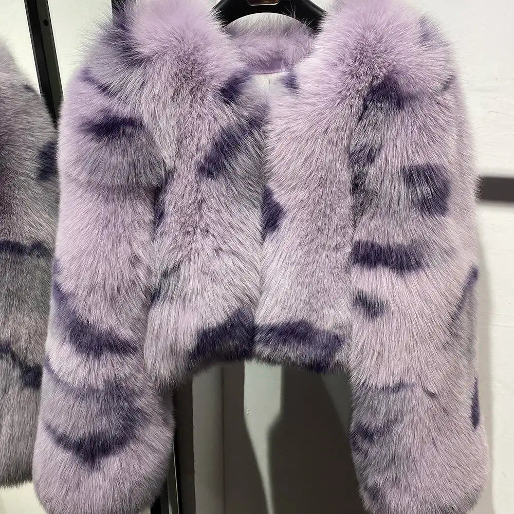 Violet Whisper Fox Fur Coat