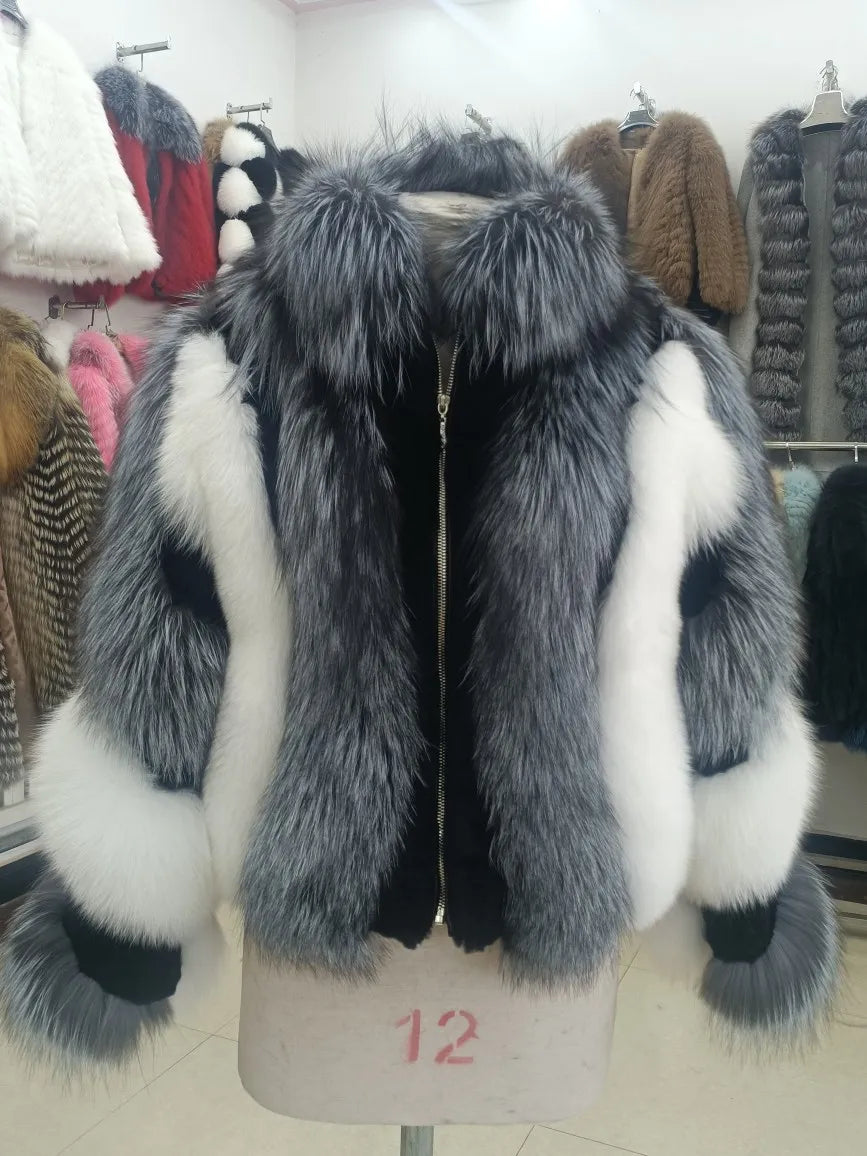 Blair Fox Fur Coat with Collar