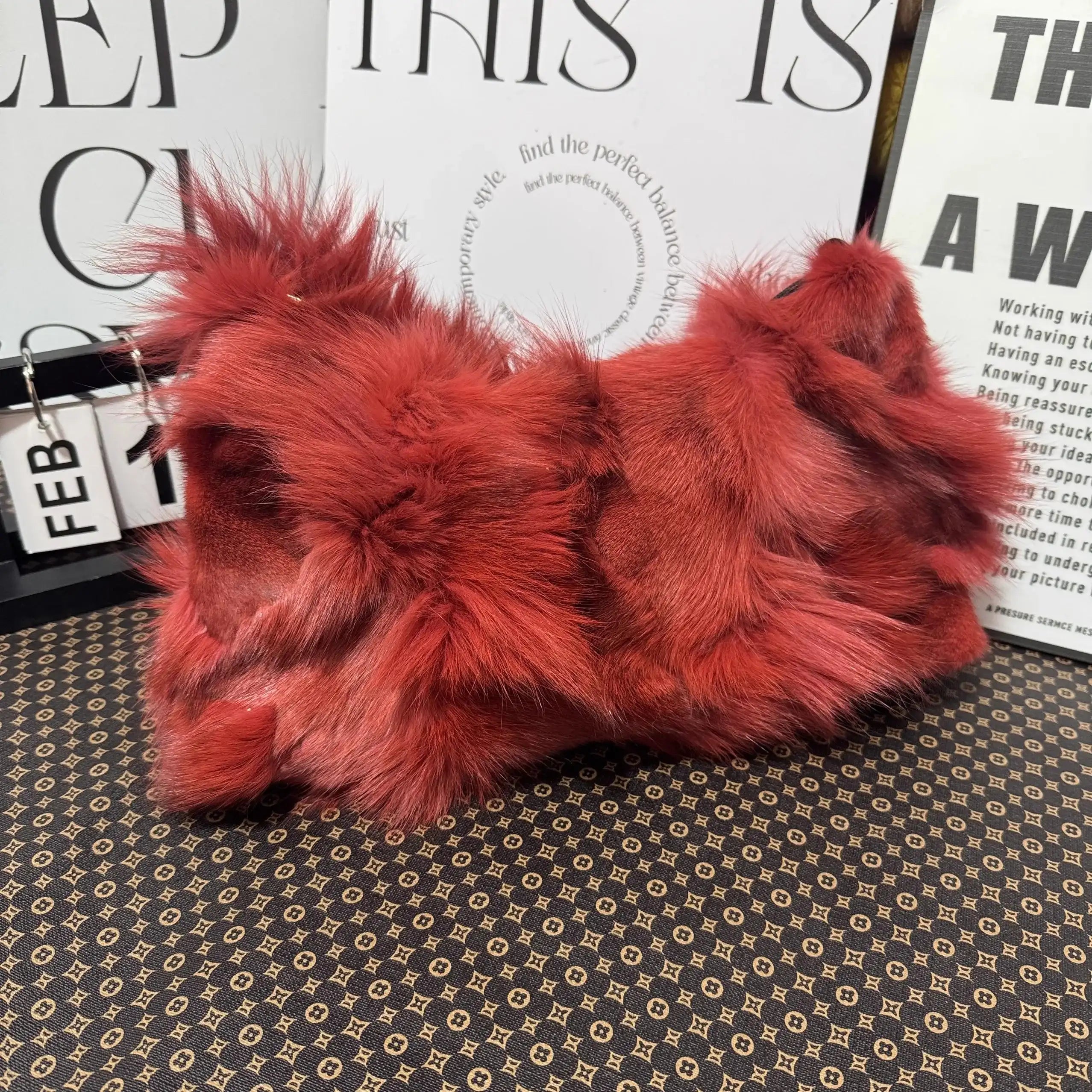 Winter Fox Fur Bag Real Silver Fox Fur Shoulder Bag Elite