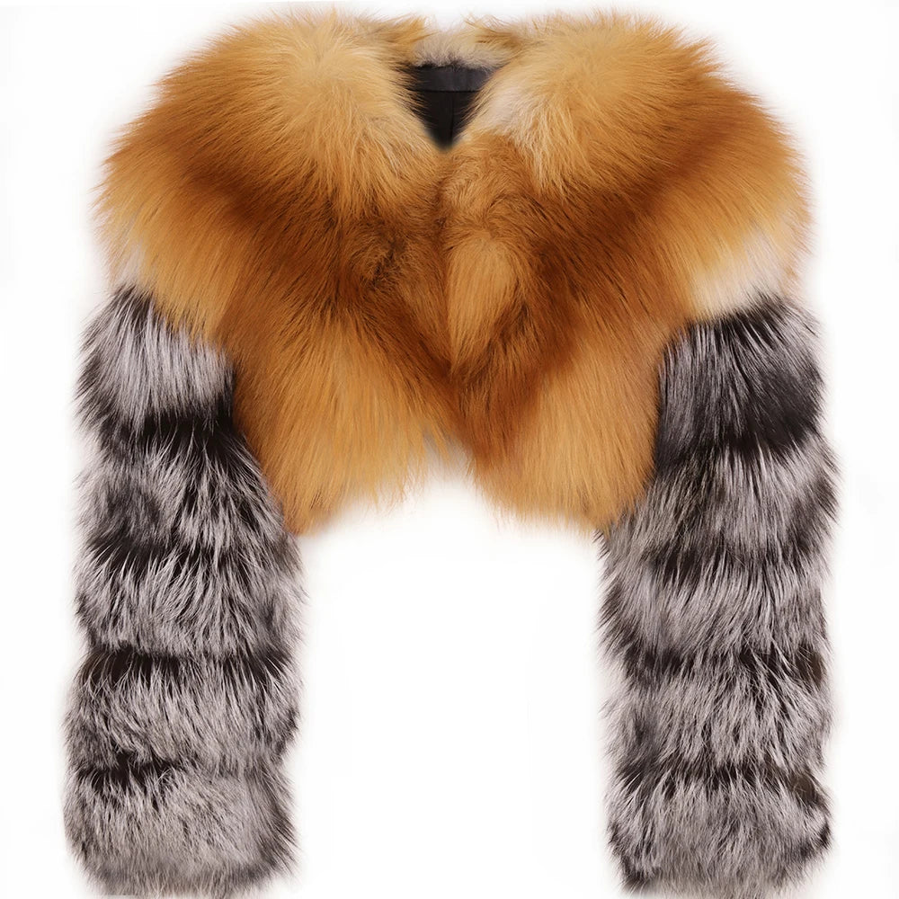 Sophia Lily Cropped Fox Fur Coat
