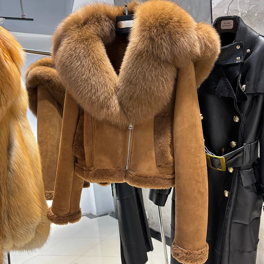 Nelly Shearling Coat With Hood