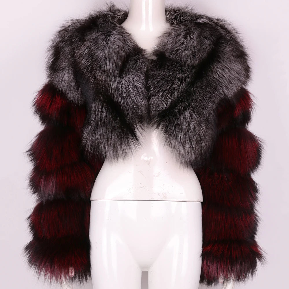 Sophia Lily Cropped Fox Fur Coat