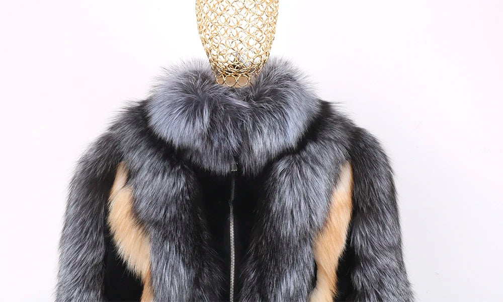 Blair Fox Fur Coat with Collar